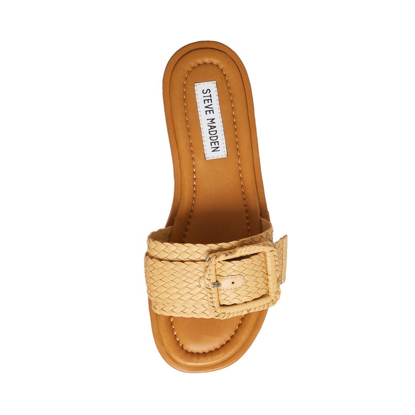 Sandalias de Diapositivas Steve Madden Della Natural Mujer Marrones | ES MA69E4